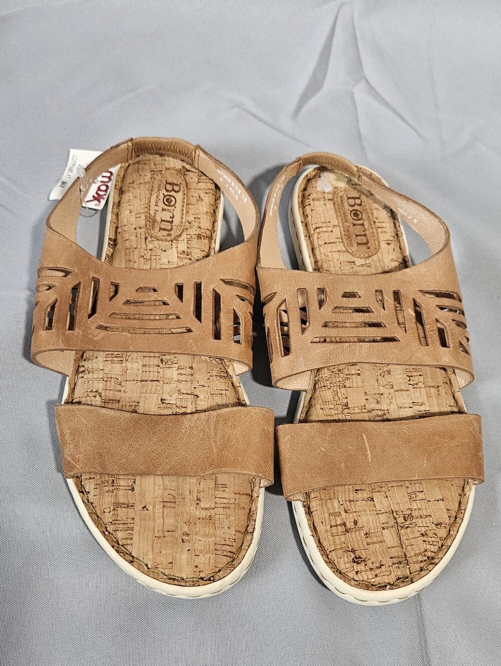 Born Boho Comfort Quark Bottom Stretch Back Sandals Brown Genuine Leather Sz 9 - Picture 2 of 9
